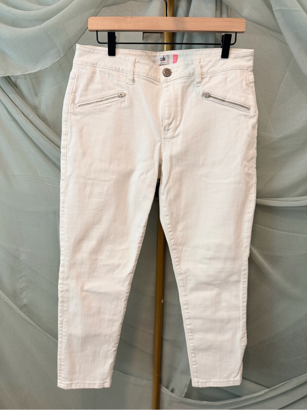 CAbi White Cropped High-Rise Slim Jeans - Picture 2 of 5